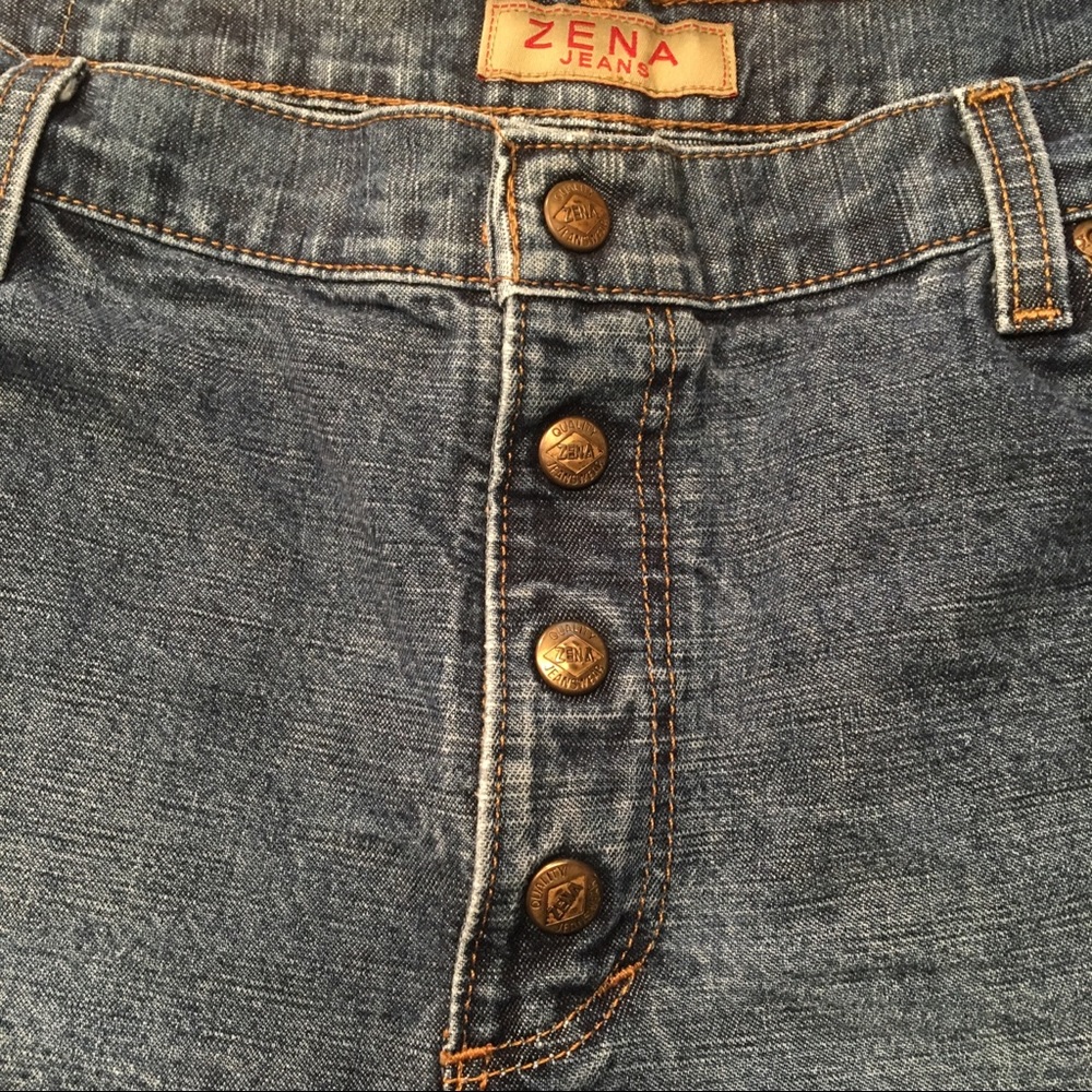ZENA Blue Jeans Snap fly High Waisted Vintage Women's plus Size 16